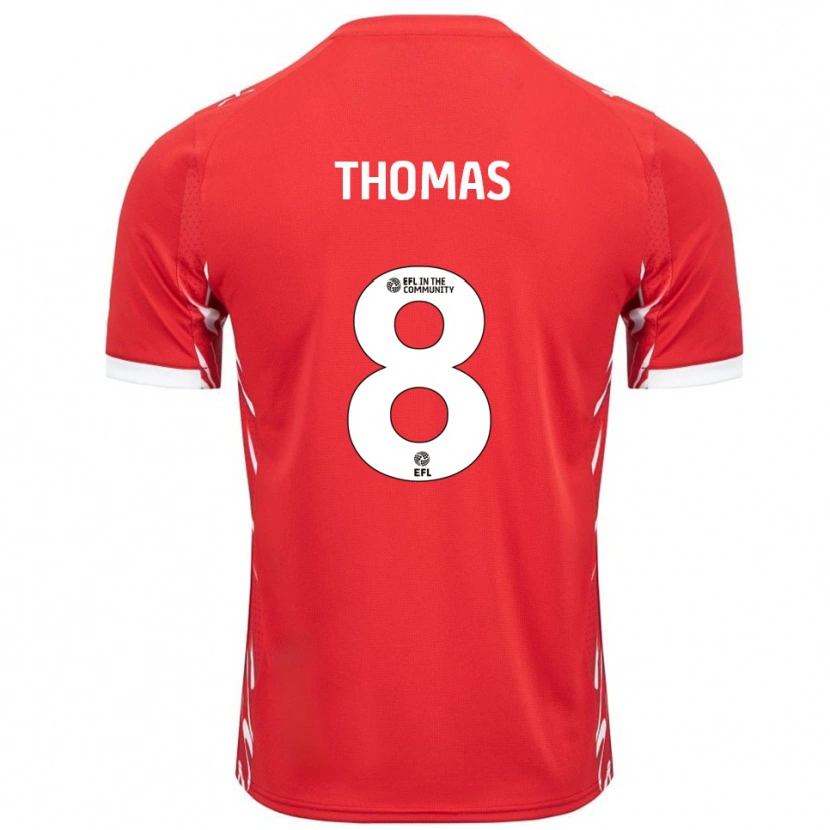 Danxen Dames Conor Thomas #8 Rood Wit Thuisshirt Thuistenue 2025/26 T-Shirt België