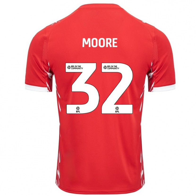Danxen Dames Luca Moore #32 Rood Wit Thuisshirt Thuistenue 2025/26 T-Shirt België