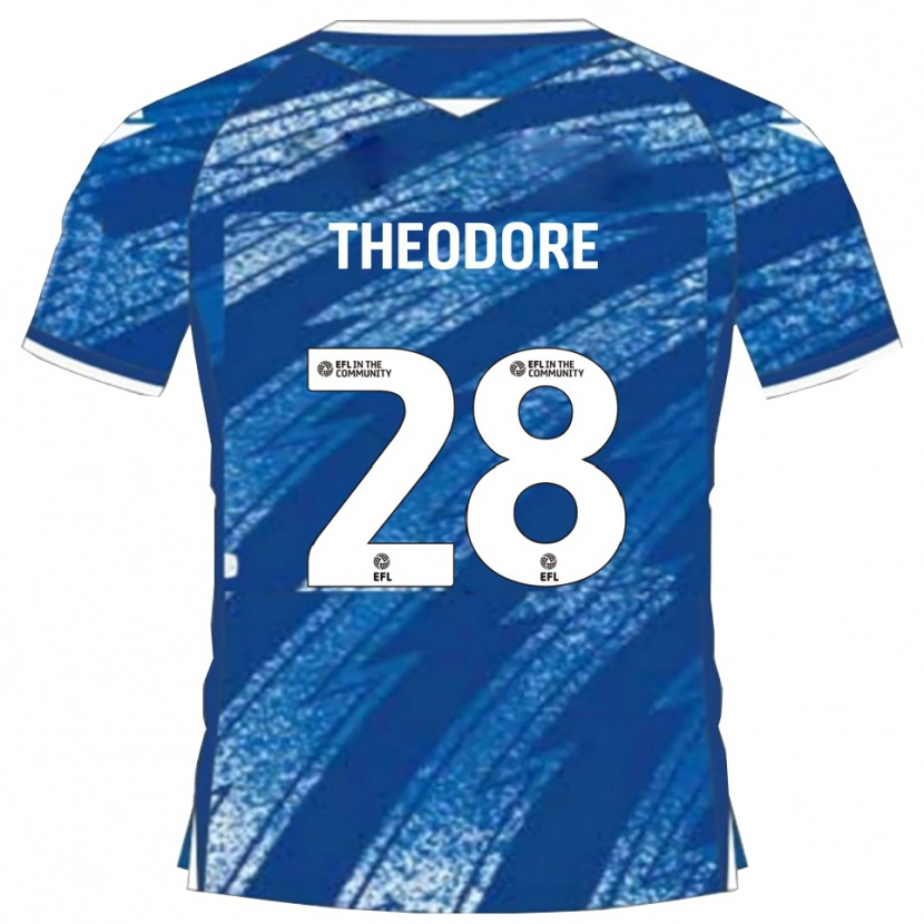 Danxen Dames Damien Theodore #28 Blauw Wit Thuisshirt Thuistenue 2025/26 T-Shirt België