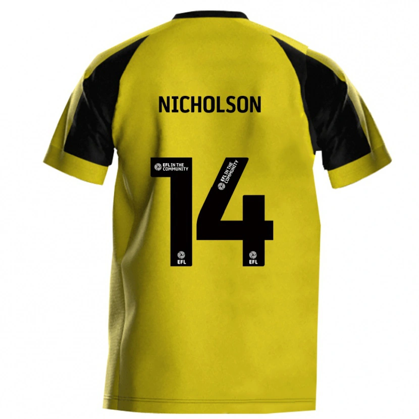 Danxen Dames Charlie Nicholson #14 Geel Grijs Thuisshirt Thuistenue 2025/26 T-Shirt België