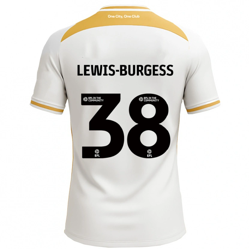 Danxen Dames Keon Lewis-Burgess #38 Wit Goud Thuisshirt Thuistenue 2025/26 T-Shirt België