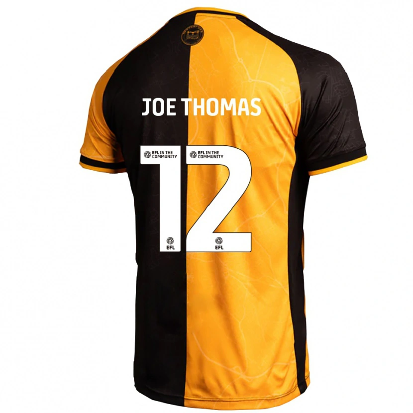 Danxen Dames Joe Thomas #12 Geel Zwart Thuisshirt Thuistenue 2025/26 T-Shirt België