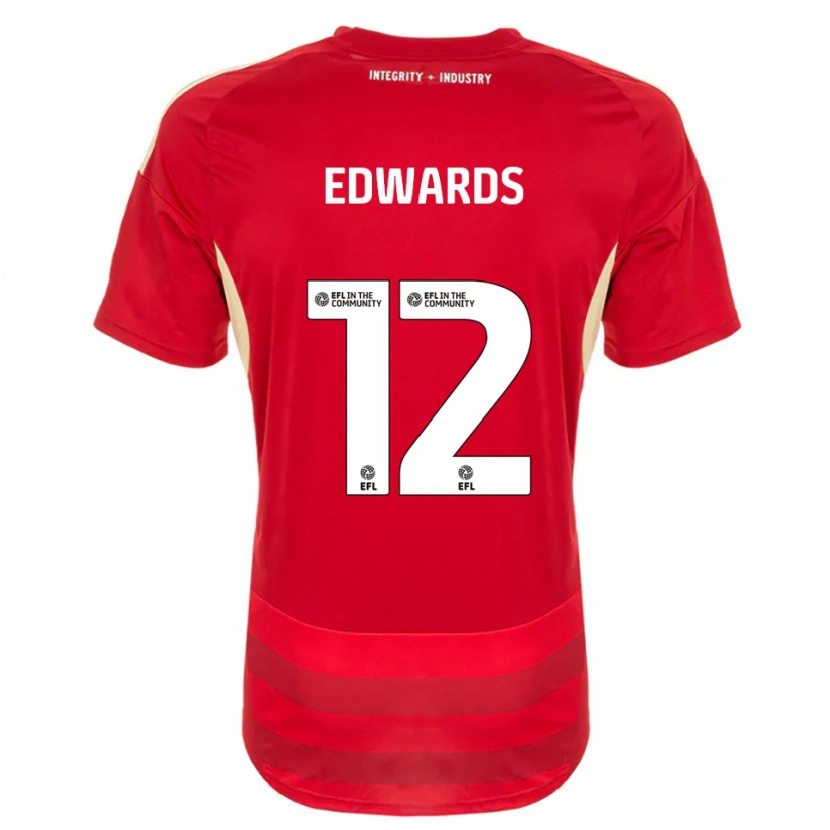 Danxen Dames Tom Edwards #12 Rood Wit Thuisshirt Thuistenue 2025/26 T-Shirt België