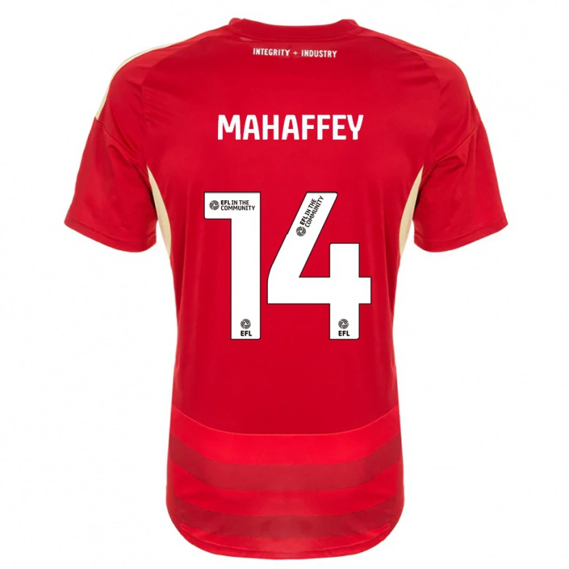 Danxen Dames Caitlin Mahaffey #14 Rood Wit Thuisshirt Thuistenue 2025/26 T-Shirt België