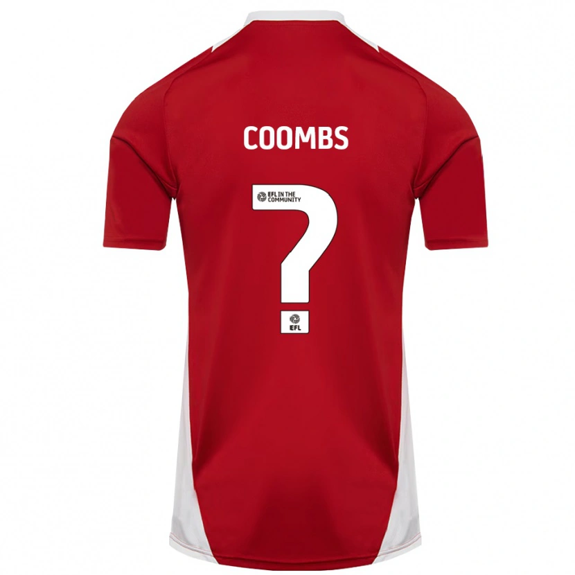 Danxen Dames Adam Coombs #0 Rood Wit Goud Thuisshirt Thuistenue 2025/26 T-Shirt België