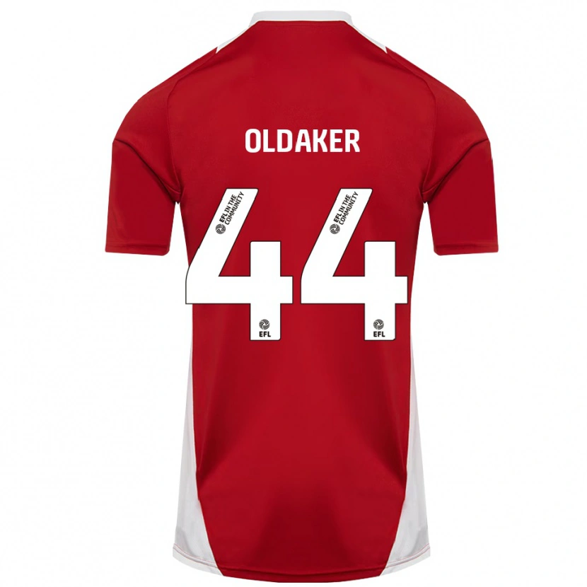 Danxen Dames Darren Oldaker #44 Rood Wit Goud Thuisshirt Thuistenue 2025/26 T-Shirt België