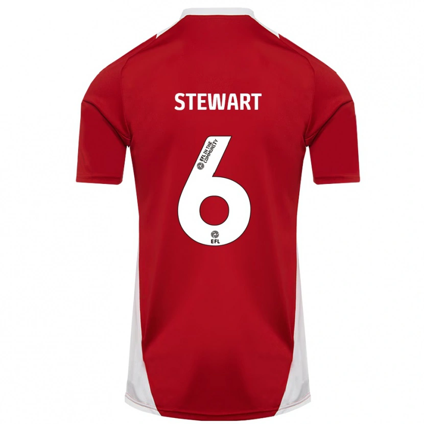 Danxen Dames Alistair Stewart #6 Rood Wit Goud Thuisshirt Thuistenue 2025/26 T-Shirt België