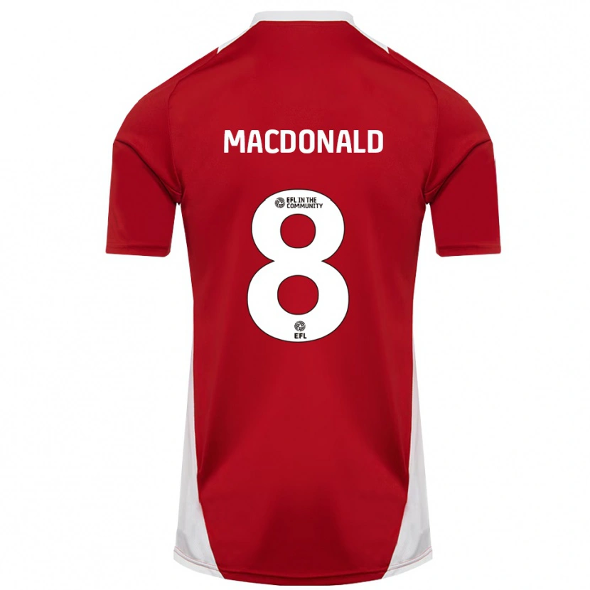Danxen Dames Taylor Macdonald #8 Rood Wit Goud Thuisshirt Thuistenue 2025/26 T-Shirt België