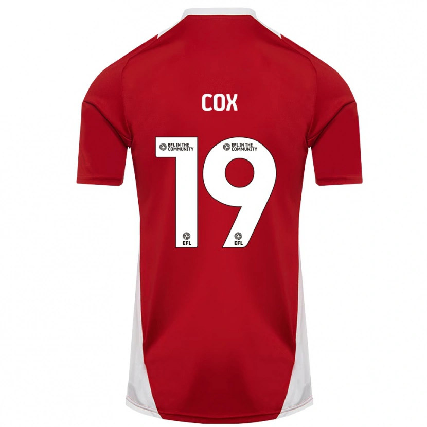 Danxen Dames Hannah Cox #19 Rood Wit Goud Thuisshirt Thuistenue 2025/26 T-Shirt België