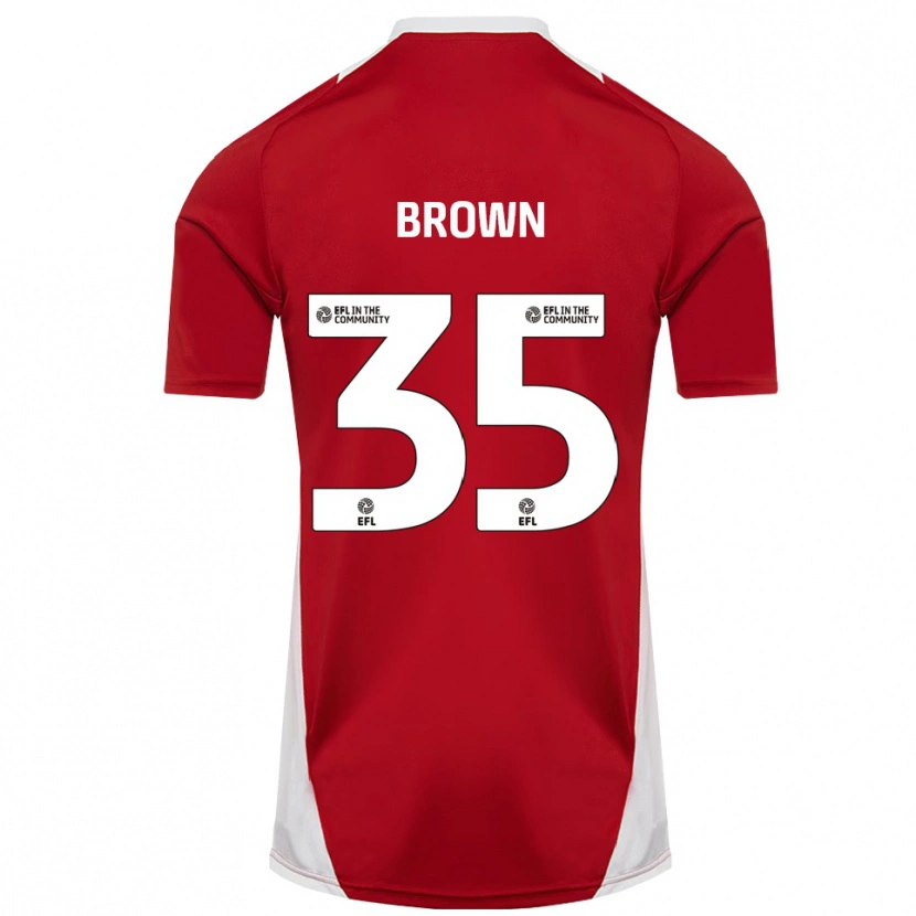 Danxen Dames Jaxon Brown #35 Rood Wit Goud Thuisshirt Thuistenue 2025/26 T-Shirt België