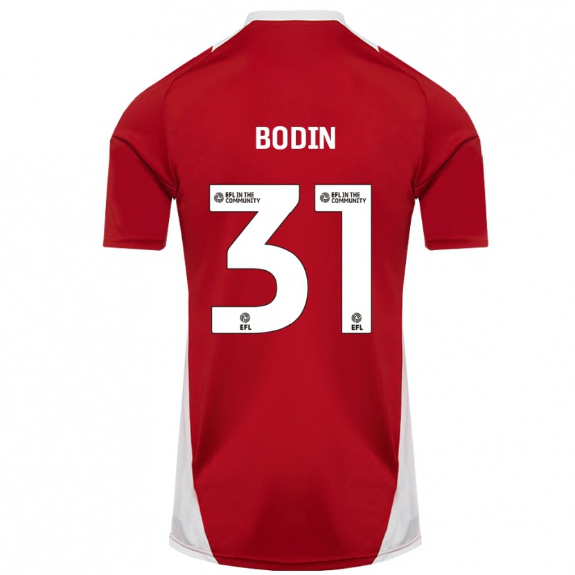 Danxen Dames Billy Bodin #31 Rood Wit Goud Thuisshirt Thuistenue 2025/26 T-Shirt België