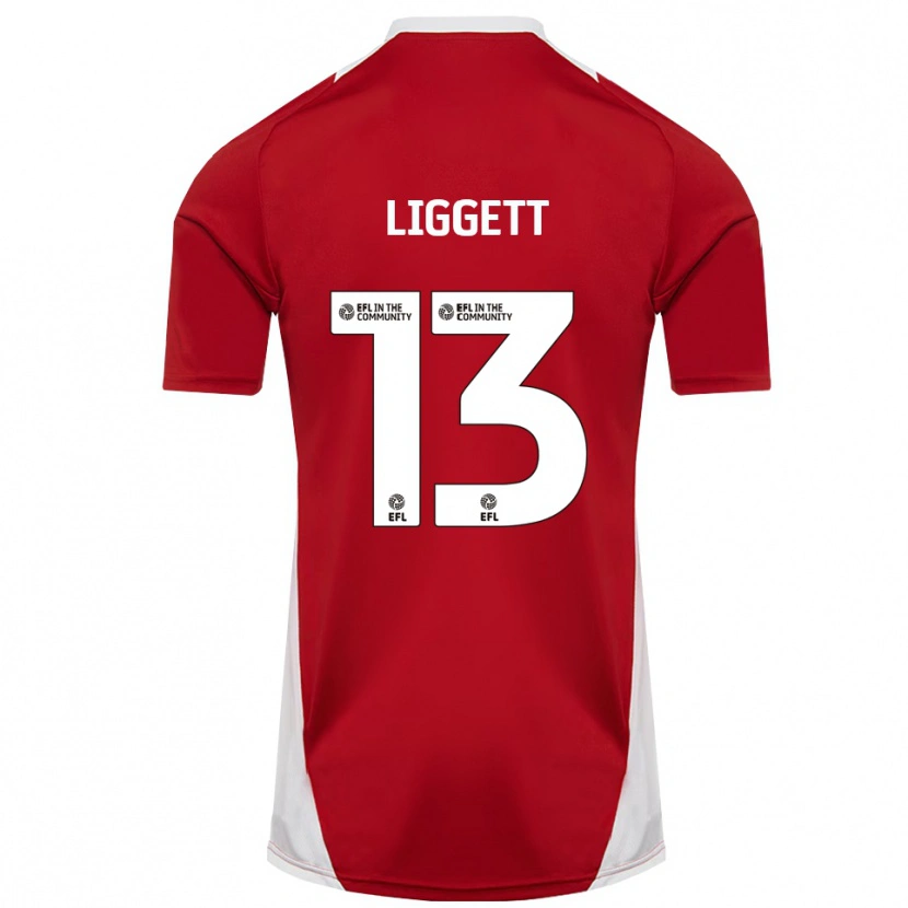 Danxen Dames Lacy Liggett #13 Rood Wit Goud Thuisshirt Thuistenue 2025/26 T-Shirt België
