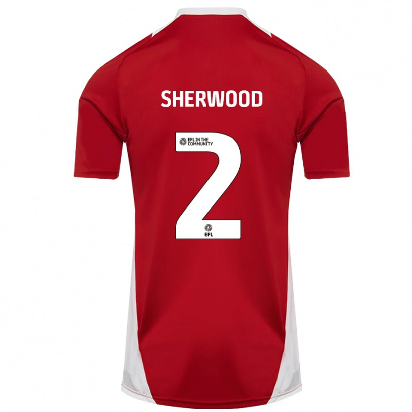 Danxen Dames Katie Sherwood #2 Rood Wit Goud Thuisshirt Thuistenue 2025/26 T-Shirt België
