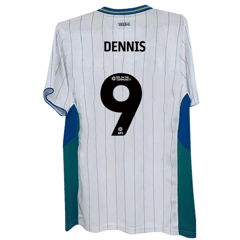 Danxen Dames Kristian Dennis #9 Wit Groen Blauw Thuisshirt Thuistenue 2025/26 T-Shirt België