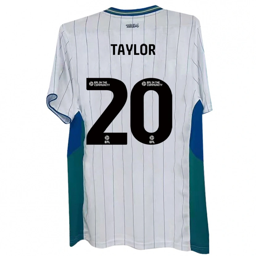 Danxen Dames Sam Taylor #20 Wit Groen Blauw Thuisshirt Thuistenue 2025/26 T-Shirt België
