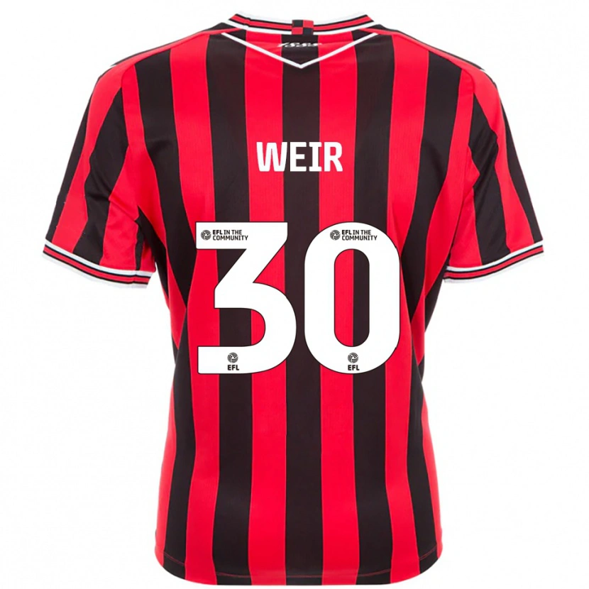 Danxen Dames Evan Weir #30 Rood Zwart Thuisshirt Thuistenue 2025/26 T-Shirt België
