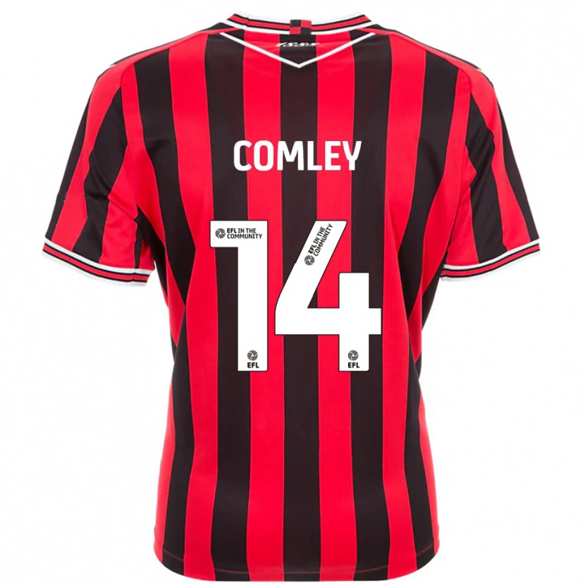 Danxen Dames Brandon Comley #14 Rood Zwart Thuisshirt Thuistenue 2025/26 T-Shirt België
