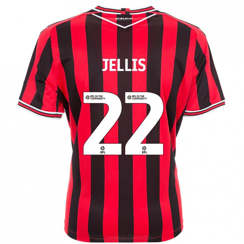 Danxen Dames Jamie Jellis #22 Rood Zwart Thuisshirt Thuistenue 2025/26 T-Shirt België