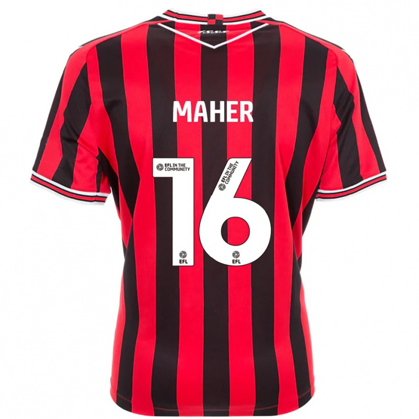 Danxen Dames Ronan Maher #16 Rood Zwart Thuisshirt Thuistenue 2025/26 T-Shirt België