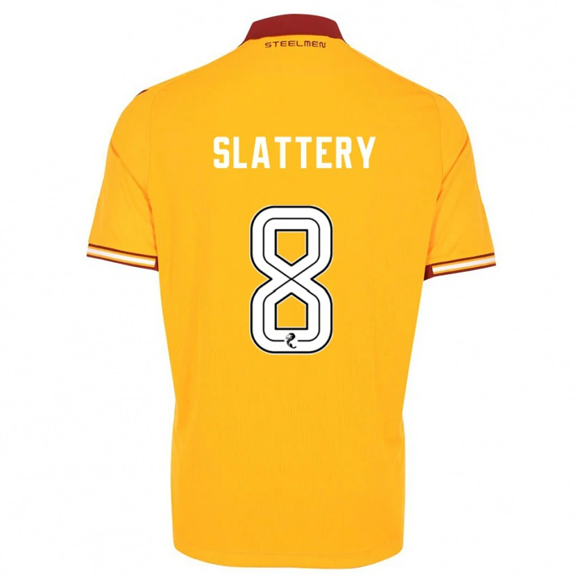 Danxen Dames Callum Slattery #8 Geel Bordeauxrood Thuisshirt Thuistenue 2025/26 T-Shirt België