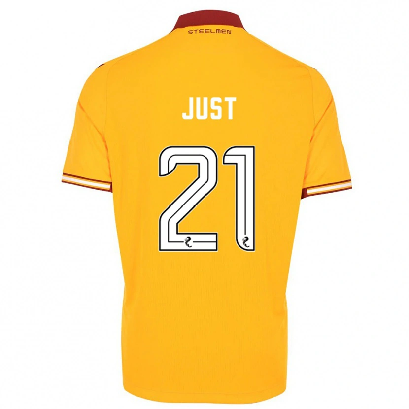 Danxen Dames Elijah Just #21 Geel Bordeauxrood Thuisshirt Thuistenue 2025/26 T-Shirt België