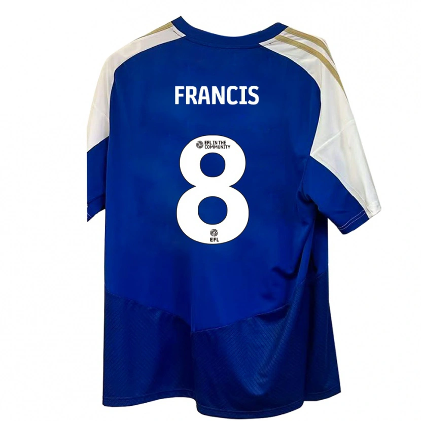 Danxen Dames Ed Francis #8 Blauw Wit Goud Uitshirt Uittenue 2025/26 T-Shirt België