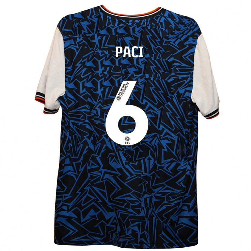 Danxen Dames Stefania Paci #6 Blauw Zwart Wit Uitshirt Uittenue 2025/26 T-Shirt België