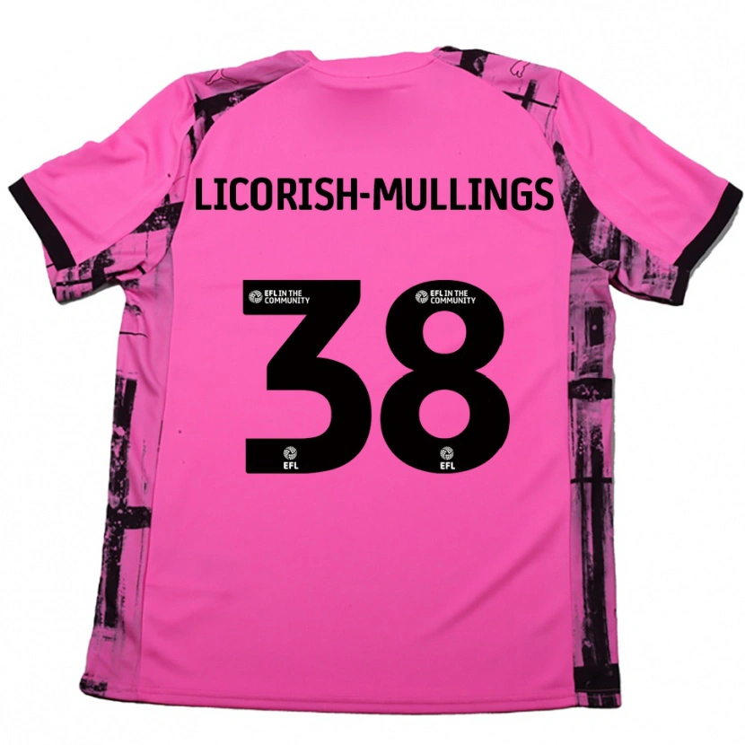 Danxen Dames Kiantay Licorish-Mullings #38 Roosrood Zwart Uitshirt Uittenue 2025/26 T-Shirt België