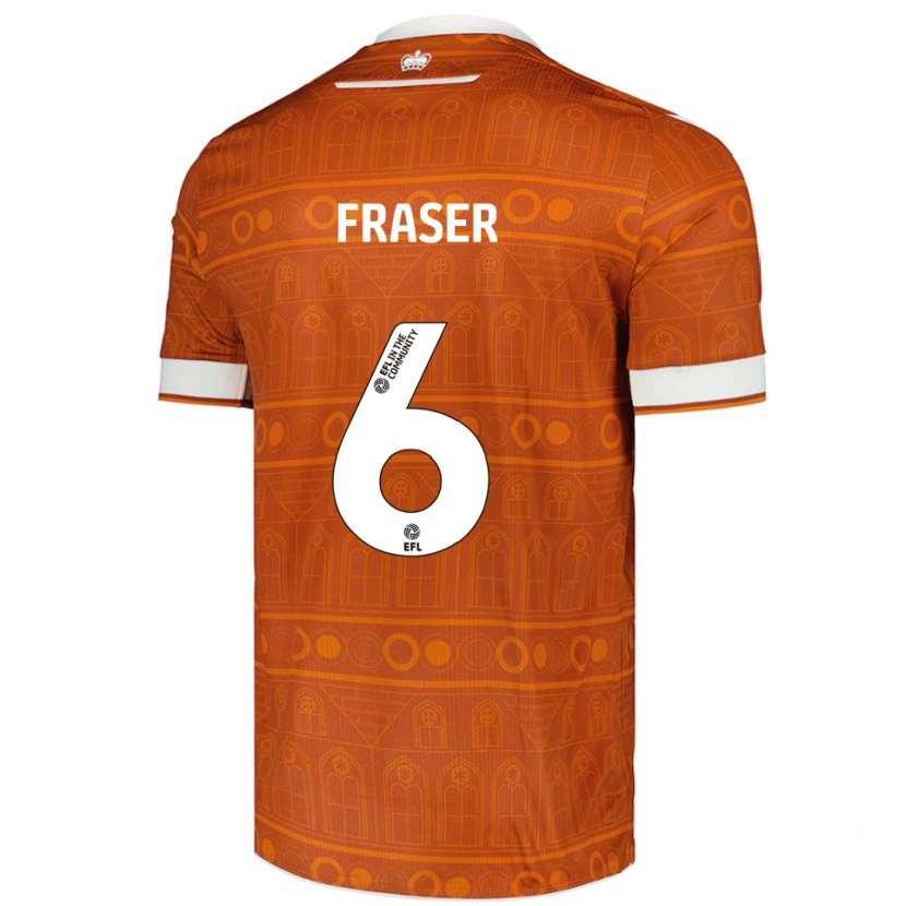 Danxen Dames Liam Fraser #6 Oranje Wit Uitshirt Uittenue 2025/26 T-Shirt België