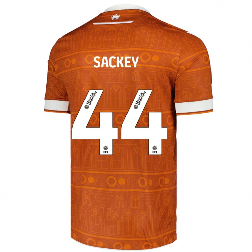 Danxen Dames Tyler Sackey #44 Oranje Wit Uitshirt Uittenue 2025/26 T-Shirt België