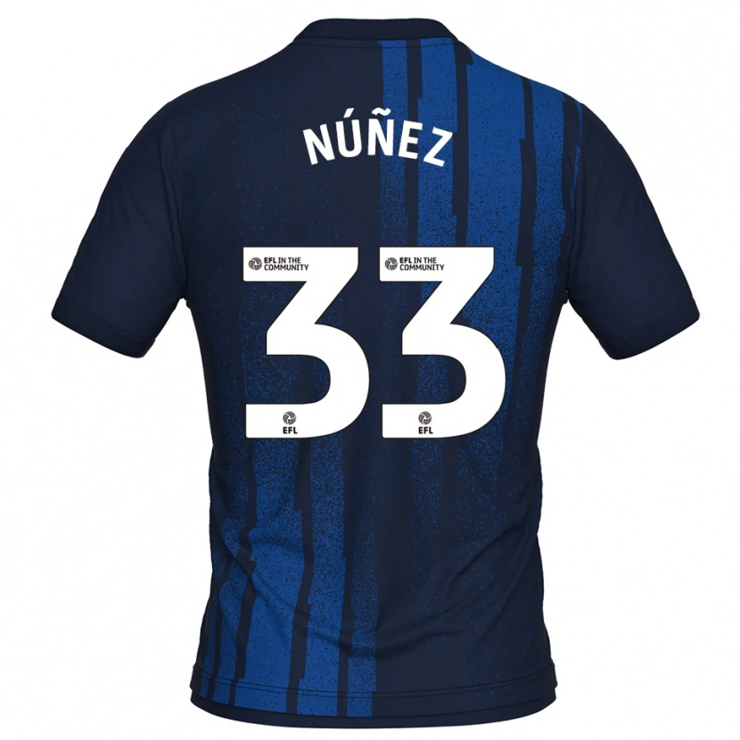 Danxen Dames Anthony Núñez #33 Marine Wit Uitshirt Uittenue 2025/26 T-Shirt België