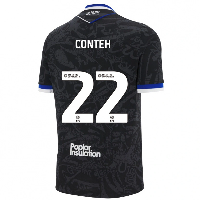 Danxen Dames Kamil Conteh #22 Zwart Wit Uitshirt Uittenue 2025/26 T-Shirt België