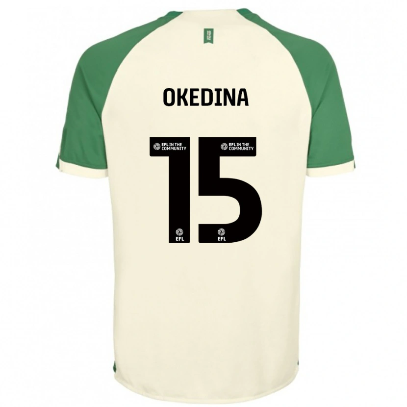 Danxen Dames Jubril Okedina #15 Gebroken Wit Groen Uitshirt Uittenue 2025/26 T-Shirt België