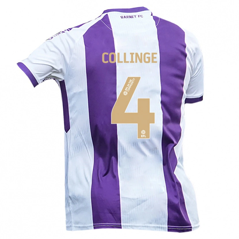 Danxen Dames Danny Collinge #4 Wit Paars Uitshirt Uittenue 2025/26 T-Shirt België