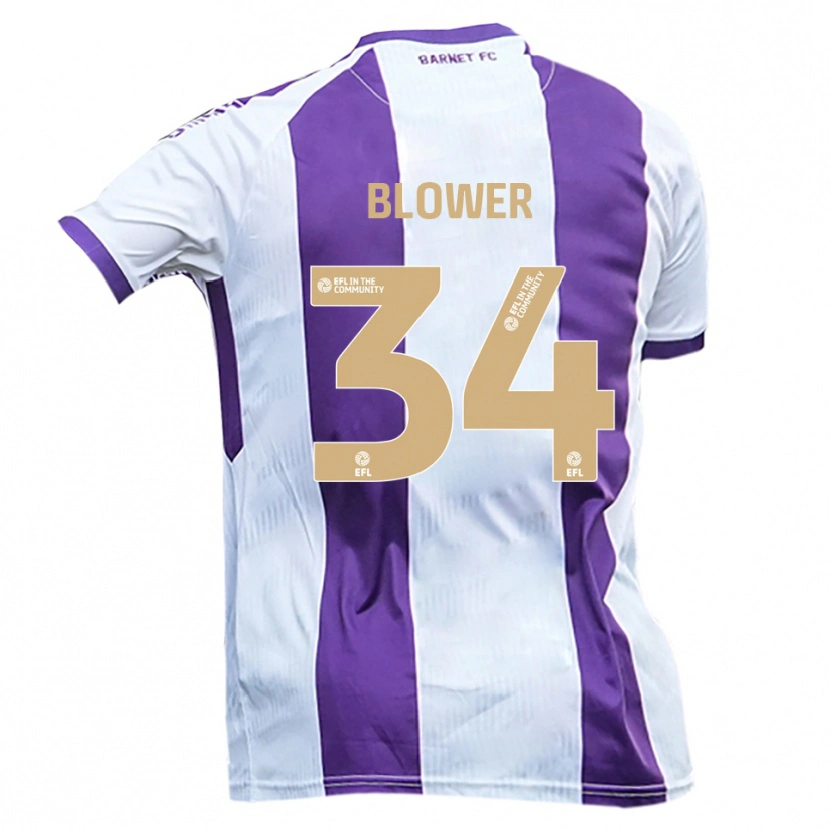 Danxen Dames Jack Blower #34 Wit Paars Uitshirt Uittenue 2025/26 T-Shirt België