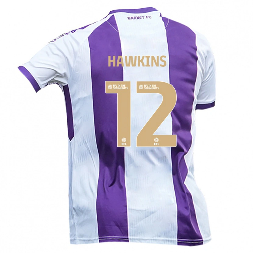Danxen Dames Oli Hawkins #12 Wit Paars Uitshirt Uittenue 2025/26 T-Shirt België