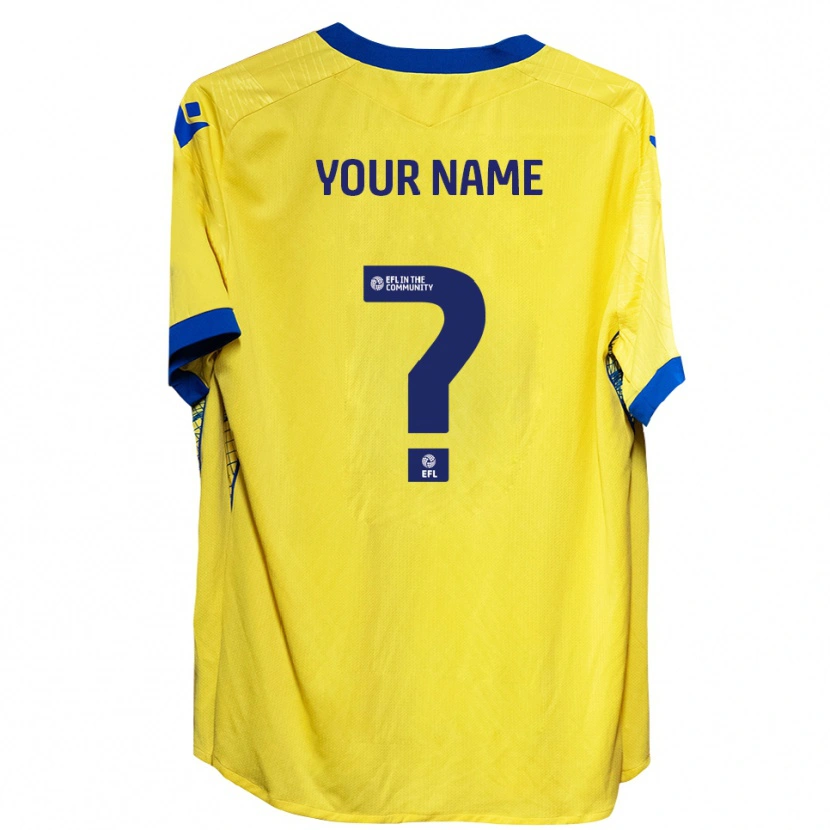 Danxen Dames Uw Naam #0 Geel Blauw Uitshirt Uittenue 2025/26 T-Shirt België