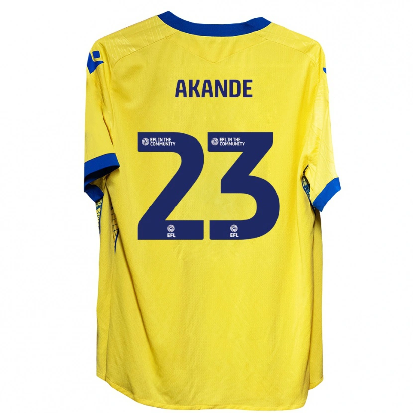 Danxen Dames Adrian Akande #23 Geel Blauw Uitshirt Uittenue 2025/26 T-Shirt België