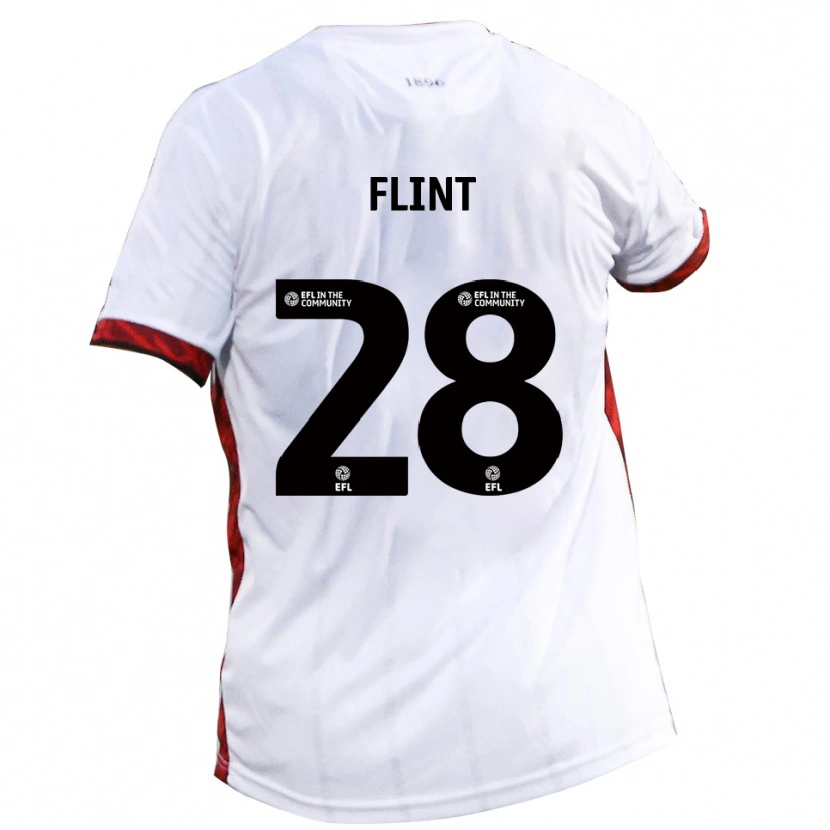 Danxen Dames Josh Flint #28 Wit Rood Zwart Uitshirt Uittenue 2025/26 T-Shirt België