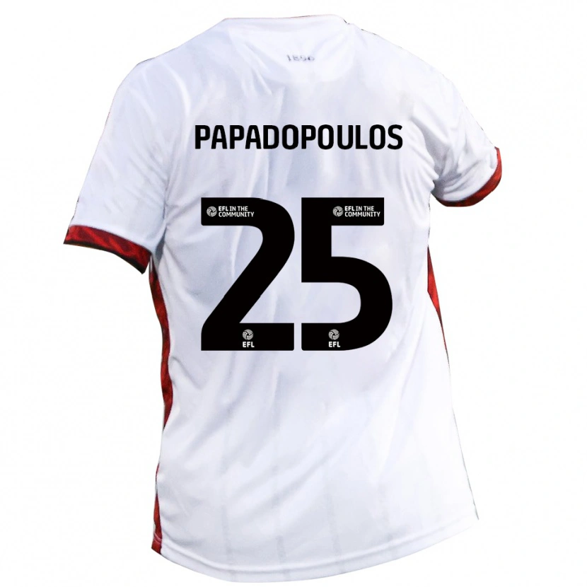 Danxen Dames Antony Papadopoulos #25 Wit Rood Zwart Uitshirt Uittenue 2025/26 T-Shirt België