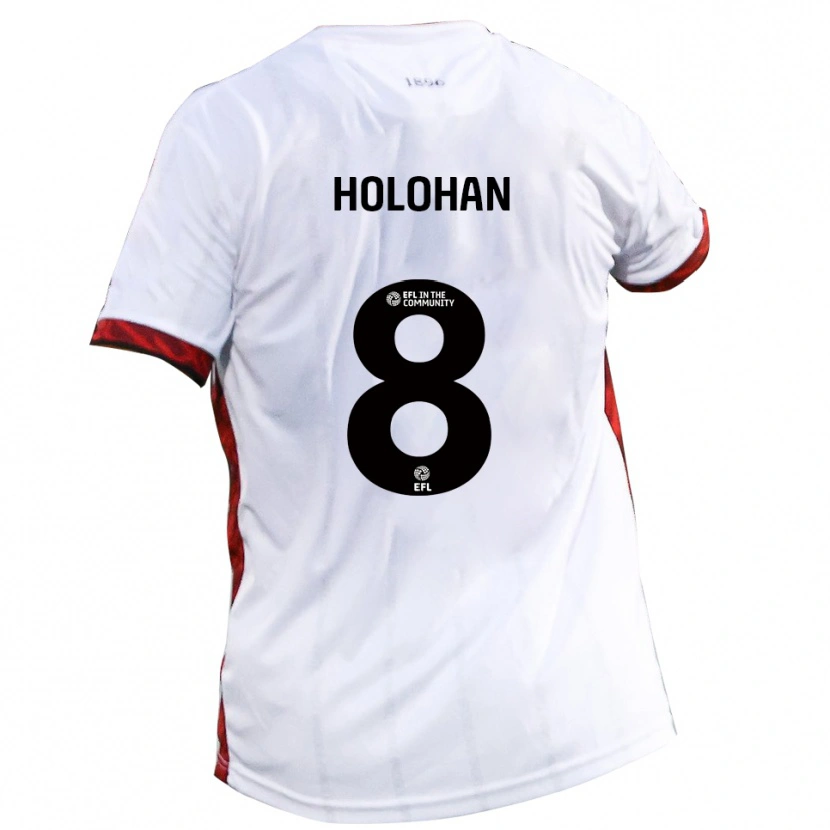 Danxen Dames Gavan Holohan #8 Wit Rood Zwart Uitshirt Uittenue 2025/26 T-Shirt België