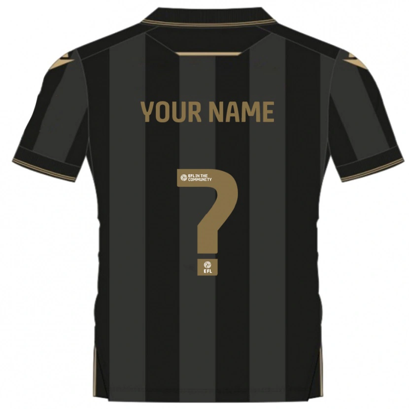 Danxen Dames Uw Naam #0 Zwart Goud Uitshirt Uittenue 2025/26 T-Shirt België