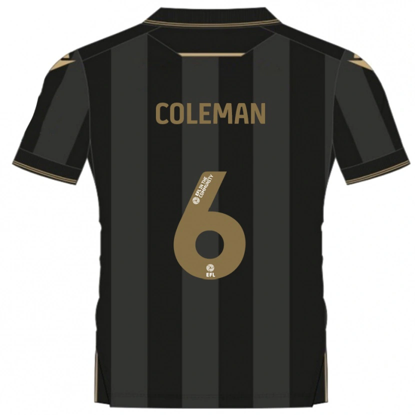 Danxen Dames Ethan Coleman #6 Zwart Goud Uitshirt Uittenue 2025/26 T-Shirt België