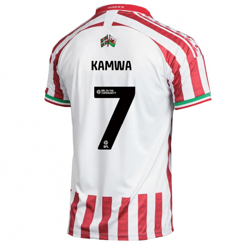 Danxen Dames Bobby Kamwa #7 Rood Wit Uitshirt Uittenue 2025/26 T-Shirt België