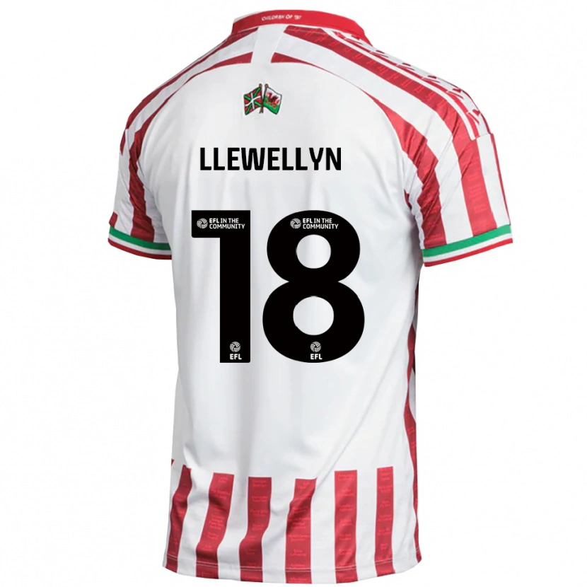 Danxen Dames Cameron Llewellyn #18 Rood Wit Uitshirt Uittenue 2025/26 T-Shirt België