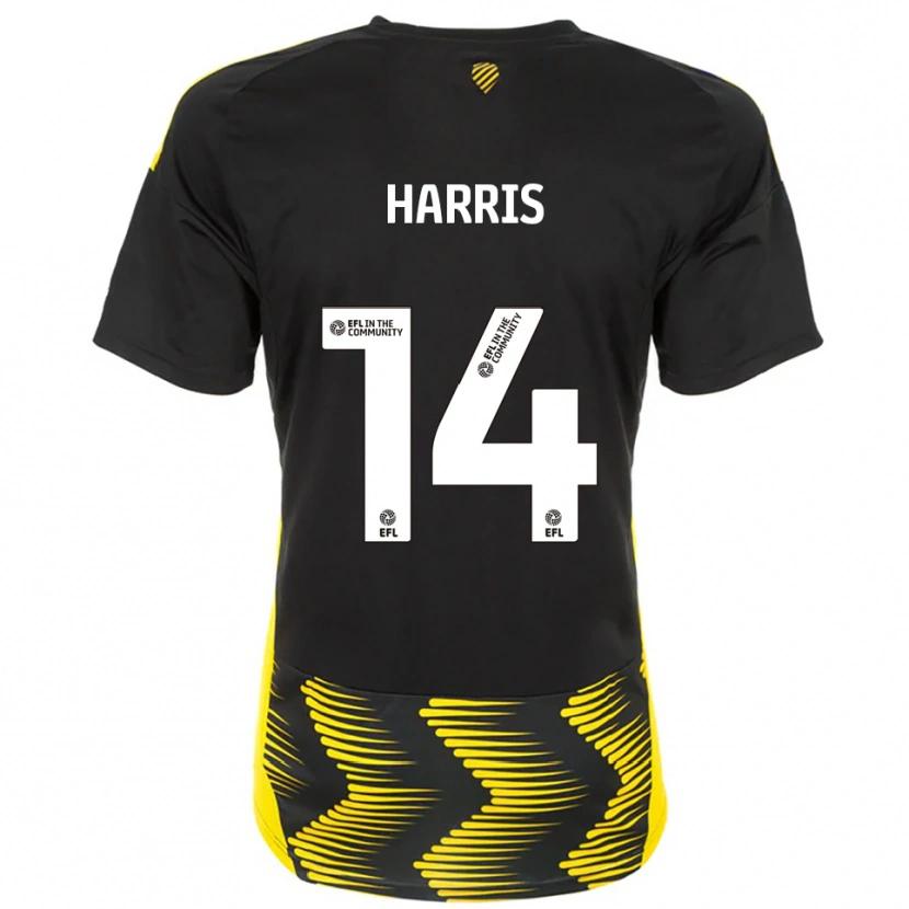 Danxen Dames Kadeem Harris #14 Zwart Geel Uitshirt Uittenue 2025/26 T-Shirt België