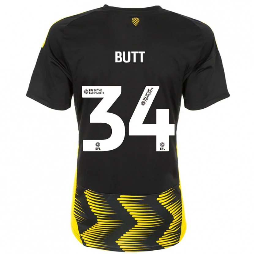 Danxen Dames Ruben Butt #34 Zwart Geel Uitshirt Uittenue 2025/26 T-Shirt België