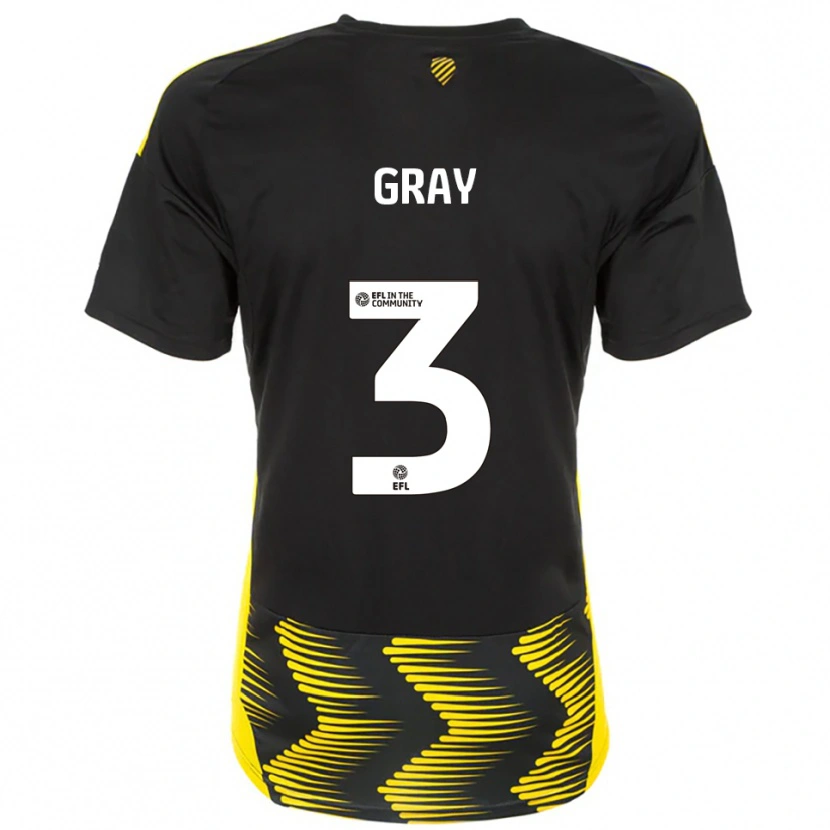Danxen Dames Rebecca Gray #3 Zwart Geel Uitshirt Uittenue 2025/26 T-Shirt België