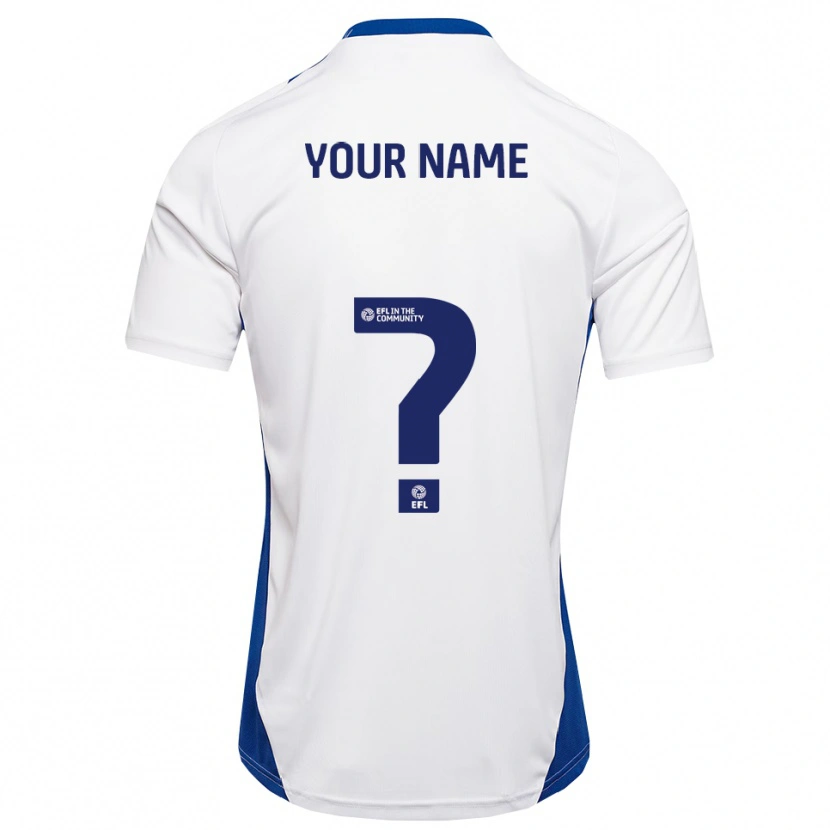 Danxen Dames Uw Naam #0 Wit Blauw Uitshirt Uittenue 2025/26 T-Shirt België