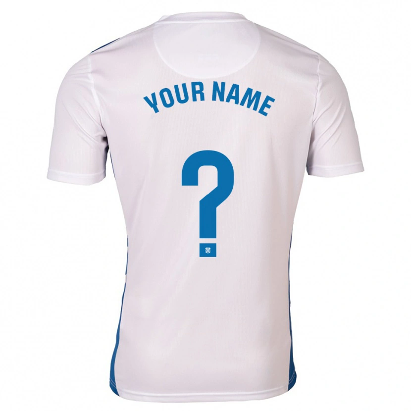 Danxen Kinderen Uw Naam #0 Wit Blauw Thuisshirt Thuistenue 2025/26 T-Shirt België